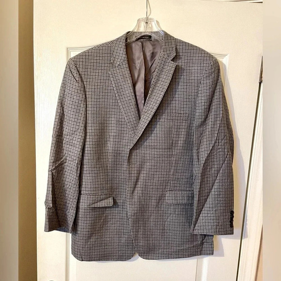 Lauren Ralph Lauren Black Label Blazer Jacket Men’s 46R Silk/Wool Houndstooth - Picture 1 of 8